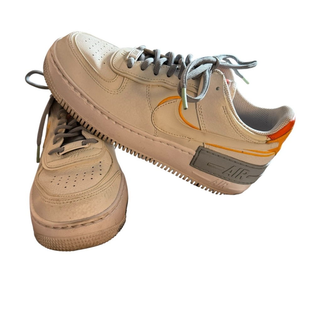 Nike Air Force 1 Low Cream with Orange and Gray “Be Kind” Size 8.5